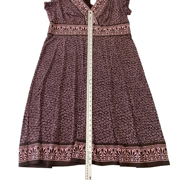 JESSICA Howard midi dress pink brown pattern stretch jersey plus size 18W - Picture 9 of 12